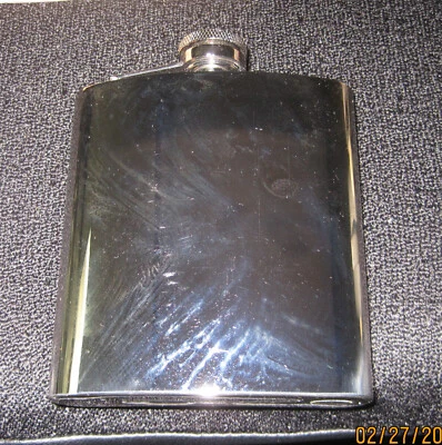 POCKET FLASK 7 盎司复古不锈钢从未使用过 — 第 1/4 张图片