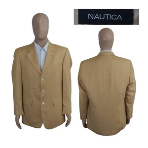 NEW Nautica Jay Three Button Gold Yellow Herringbone Silk Wool Sport Coat 40R - Picture 1 of 10