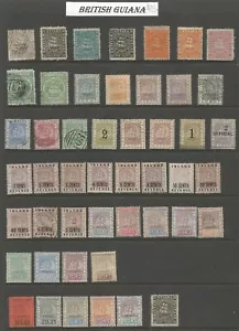 SELECCIÓN BRITÁNICA GUIANA DE 48 SELLOS VICTORIANOS COMO NUEVOS Y USADOS, GATO MUY ALTO - Imagen 1 de 2