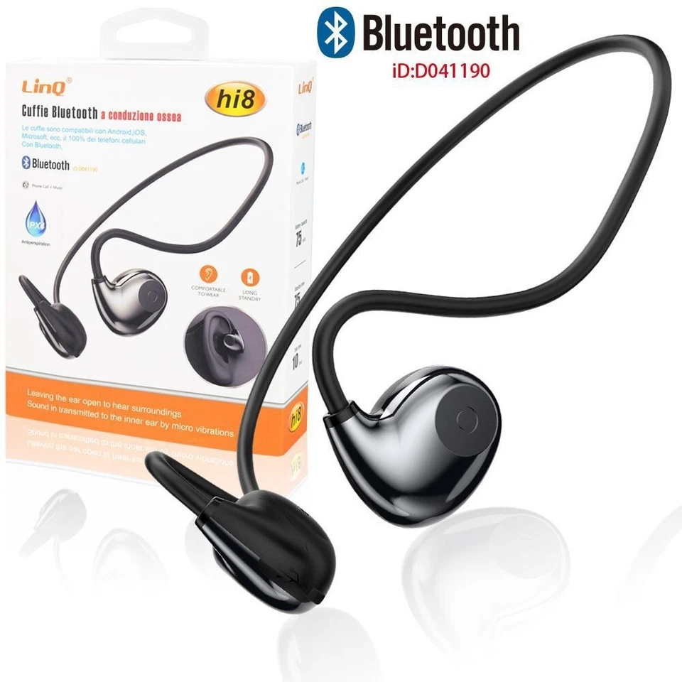 x Auricolari Conduzione ossea Cuffie Bluetooth senza fili Hi8 linq - Immagine 1 di 1
