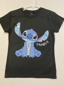 Disney Stitch Girls Black Tee Shirt  Size S6/6X  NWT - Picture 1 of 1