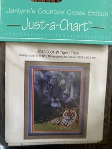 Janlynn's Just-A-Chart Tigre Contado Punto de Cruz Patrón Agujas Artesanal - Imagen 1 de 2