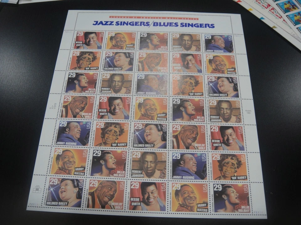 USA 1994 Sc#2854-61 29c Jazz Singers/Blues Singers sheet of 35 Stamps MNH XF - Image 1 of 1