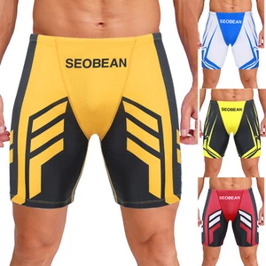 Mens Swimwear Trunks Elastic Waist Boxer Shorts Quick-drying Beachwear - Picture 1 of 23