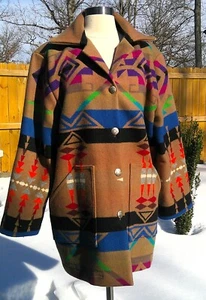 Vintage Pendleton Blanket Jacket Native American Made Mens S Ladies XL EUC - Picture 1 of 8