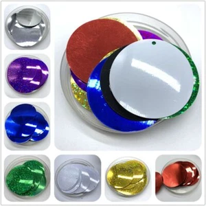 Round Loose Sew On Sequins One Holed Glitter Glossy Sequin Circle Trims 50pcs - Foto 1 di 30