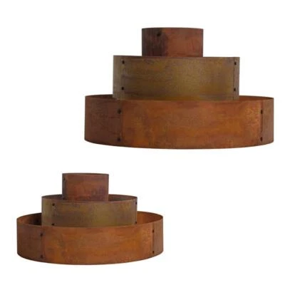 ESTEXO Pflanzpyramide Blumenbeet Hochbeet Kräuterbeet Rost Pflanzring Ø 90-120 cm Beet