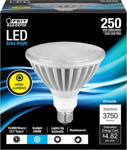 PAR38 LED Light Bulb, 250W Equivalent, Dimmable, 5000K Daylight, 3750 Lumens, E2 - Picture 1 of 9