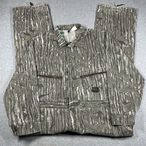 Vintage Liberty Coveralls Mens 44x28.5 Realtree Tree Bark Camo Full Zip Hunting - Picture 1 of 22