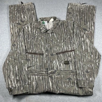 Vintage Liberty Coveralls Mens 44x28.5 Realtree Tree Bark Camo Full Zip Hunting - Image 1 of 4
