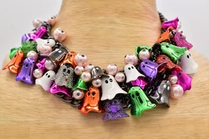 Betsey Johnson Halloween Statement Necklace Ghost Costume Party NWT $198 BinBM - Picture 1 of 12