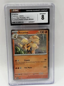 POKEMON SVP EN SV PROMO #011 ARCANINE COSMO HOLO CGC 8 2023 - Picture 1 of 2