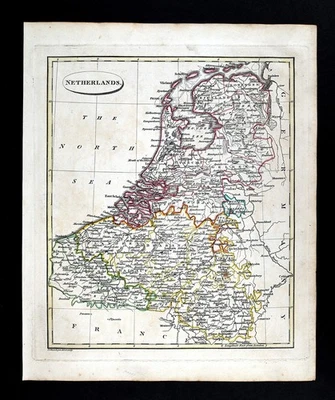 1817 John Russell Map Netherlands Belgium Luxembourg Holland Amsterdam Brussels - Image 1 of 4