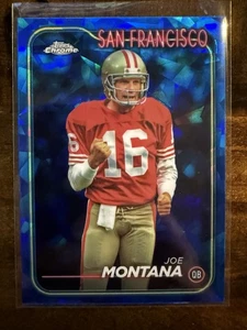 2024 Topps Chrome #177 Joe Montana Blue Cracked Ice San Francisco 49ers - Picture 1 of 4