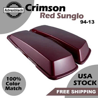 Crimson Red Sunglo Saddlebag Lids Cover Fits Harley Street Road Electra Glide - Image 1 of 4