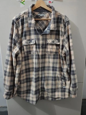 Oneill Top женщин 2XL розовый серый Zuma супер флис фланель клетку Shacket карманы - Изображение 1 из 4