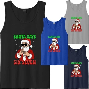 Feliz Navidad Feliz Inviernos Vacaciones Divertida Santa Camiseta sin Mangas EE. UU. Regalo Unisex S-2XL - Imagen 1 de 7