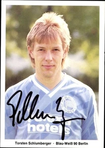Autogrammkarte Fußballer Torsten Schlumberger, Blau Weiß 90... - 11423436 - Bild 1 von 2