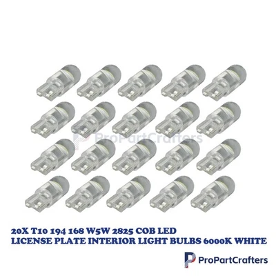20x 6000K White License Plate Interior Light Bulbs T10 194 168 W5W 2825 COB LED Foto 1 de 4