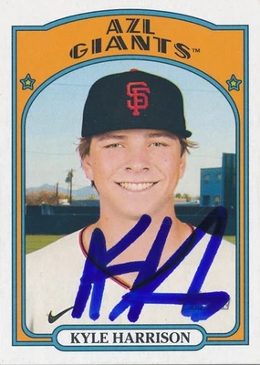 Kyle Harrison Signed 2021 Topps Heritage Minors Baseball Card #99 AZL Giants - Image 1 of 2