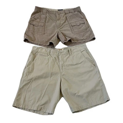 Men's Size 44 Chino Khaki Shorts Hiking Walking Cargo Tan 100% Cotton LOT Bundle - Image 1 of 4