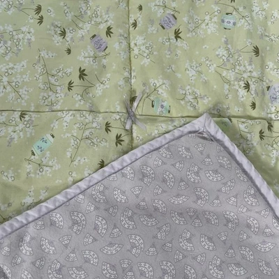 Cobertor Gymboree Vintage Amarelo Roxo Ventiladores Berço Neutro Reversível HTF - Imagem 1 de 4