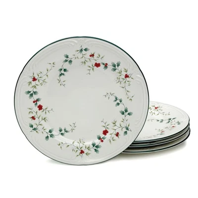 Winterberry 10-1/2-Inch Dinner Plates, Set of 4, White - Image 1 of 4