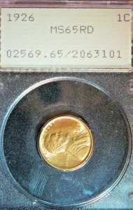 1926 Lincoln Wheat Cent  PCGS MS 65 RD - Picture 1 of 4