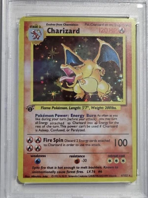 Charizard 1st Edition Base Set Holo 4/102 Pokemon Card 1999 *FAN ART* - Image 1 of 3