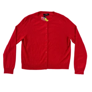 Cárdigan para mujer Alex Marie 100 % cachemir Celeste en rojo talla XL nuevo con etiquetas - Imagen 1 de 9