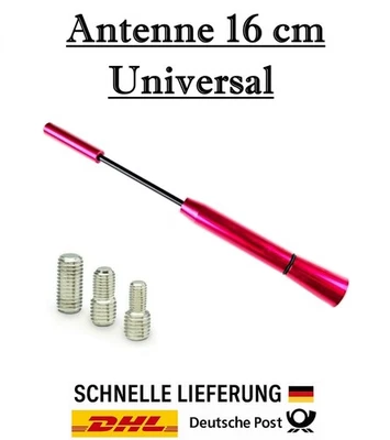 Universal 16cm Pink Rod Car Antenna AM FM GPS - 3 Adapter M4 M5 M6 for Daihatsu - Image 1 of 3