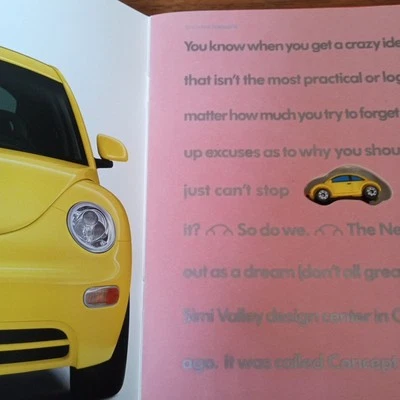 2 Micro Machines Detroit Auto Show VW Beetle Promo Brochure '98 Vtg Lot USA Toy - Image 1 of 4