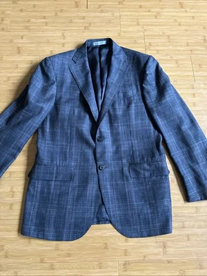 Abrigo deportivo a cuadros Corneliani gris oscuro talla 40R hecho en Italia mezcla de lana/seda/lino Foto 1 de 4