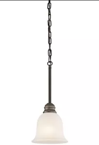 Kichler Olde Bronze 42901 Tanglewood 1 Bulb Indoor Pendant - Satin Etched Glass - Picture 1 of 1