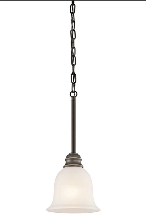 Kichler Olde Bronze 42901 Tanglewood 1 Bulb Indoor Pendant - Satin Etched Glass - Image 1 of 1