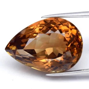 ๐ 16.10ct 18.2x12.8mm VVS Pear Natural Champagne Topaz - Excellent Brazil Gem - Picture 1 of 4