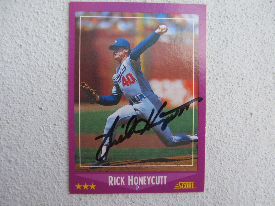 Dodgers Rick Honeycutt Signed Autographed 1988 Score Nr.Mint - Image 1 of 1