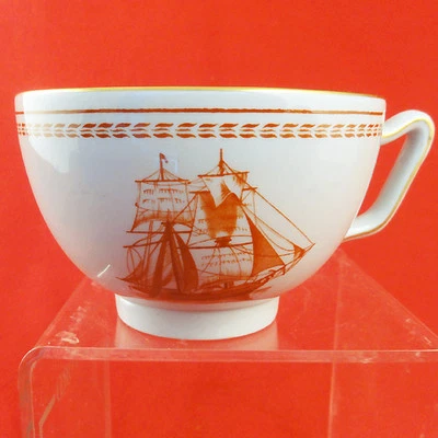 SPODE TRADE WINDS RED Canton Shape Cup 2.2" tall NEW NEVER USED made in England - Image 1 of 3