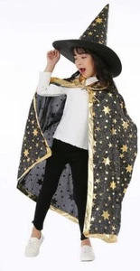 Niños Halloween Disfraces Mago Bruja Capa Vestido Sombrero Niñas Niños Niños Ropa - Imagen 1 de 19