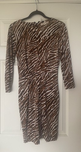 VETEMENTS Abito body donna Michael Kors stampa animalier marrone bianco motivo zebrato XS
