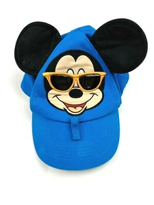Disney Parks Toddler Hat Baseball Cap Mickey Mouse Sunglasses holder hat Blue - Picture 1 of 6