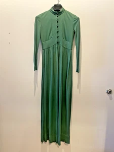 Vintage 1970's RODRIGUES Green MAXI Dress SMALL ILGWU UNION LABEL - Picture 1 of 7