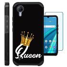 For Cricket Debut S2/AT&T Calypso 4 Phone Case+Screen Protector QUEEN CROWN