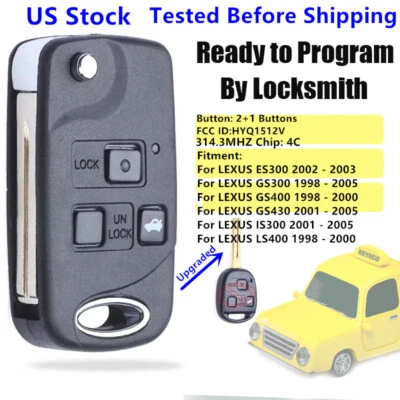 for Lexus ES300 GS300 IS300 1998-2005 Flip Modify Remote Key Fob HYQ1512V - 4C Foto 1 de 4