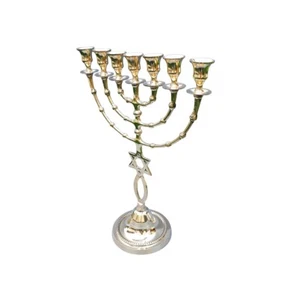 Grafted in Messianic Menorah Made of Brass Copper 16 Inches (40 Cm) Height - Picture 1 of 3