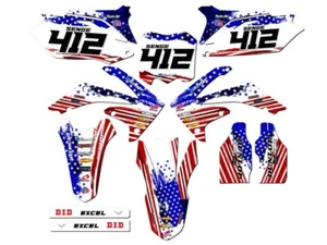 2009-2012 CRF 450 R MERICA Usa Senge Graphics Kit Compatible with Honda - Picture 1 of 10