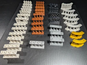 LEGO Fence Barrier Lot 36pc - White Orange Grey Yellow Lattice Panel Parts Lot - Picture 1 of 14