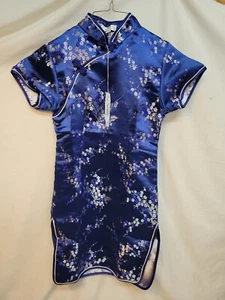 Girl's Chinese Oriental Youth Size 12 Blue Silk Fashion Dress NWT *Free Shipping - Picture 1 of 6