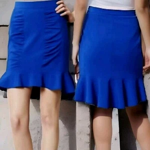 HD in Paris Anthropologie Winnow Trumpet Ruched Stretchy Ruffle Skirt Sz 0, W 25 - Picture 1 of 10