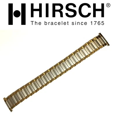 NEW HIRSCH 2380 BIJOU STAINLESS STEEL GOLD PLATED 16-22mm STRETCH WATCH BRACELET - Image 1 of 2